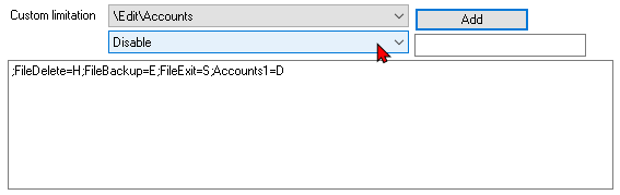 TurboCASH4 - Access control custom limits