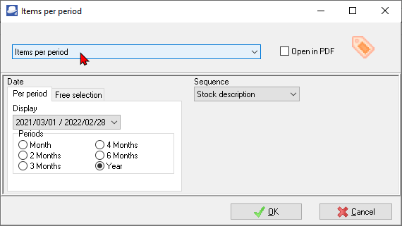 TurboCASH4 - Order items per period report options