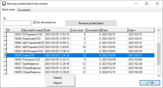 TurboCASH4 Recerse or Cancel posted batches
