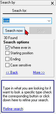 TurboCASH4 - Search more options