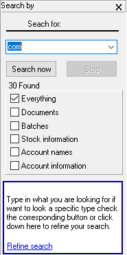 TurboCASH4 - Search options