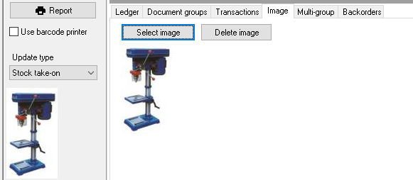 TurboCASH4 - Stock item - Image tab